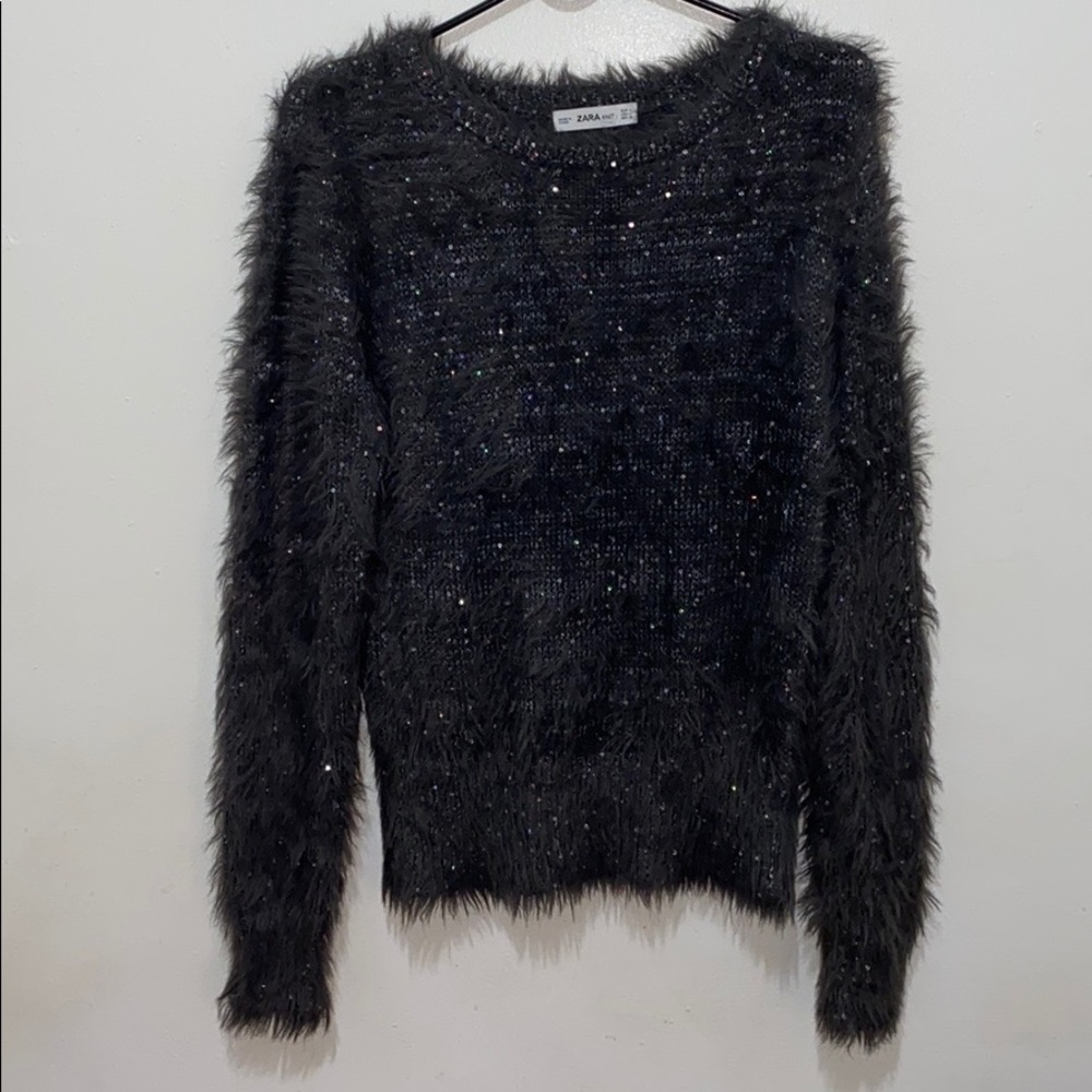 COPY - ZARA Fuzzy Sparkle Sweater